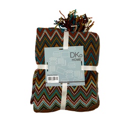 [230033086] Manta 127x125cm zigzag roja