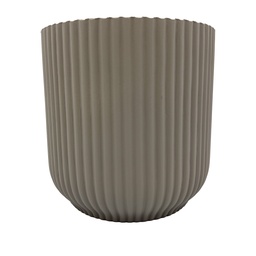 [230033109] Macetero cerámica 14cm ranurado gris