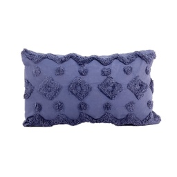 [230034255] Cojín 30x50cm algodón textura azul