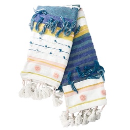 [230034263] Manta 125x150cm tejida líneas flecos