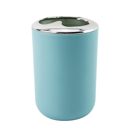 [230038808] Porta cepillo dientes plástico plateado celeste