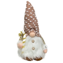 [230042284] Gnomo navidad 28cm con luz dorado